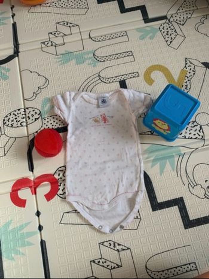 Body Petit Bateau manches courtes, 100% coton, taille 1 mois/54cm