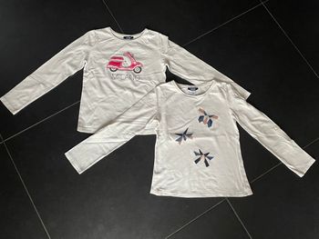 Lot de 2 t-shirts fille Okaïdi 8 ans 