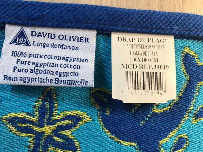 Drap de plage 180x100 cm « David Olivier » NEUF - photo numéro 8