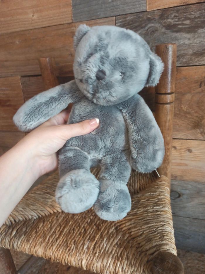 Peluche ours gris moulin roty les p'tits doudous - photo numéro 3