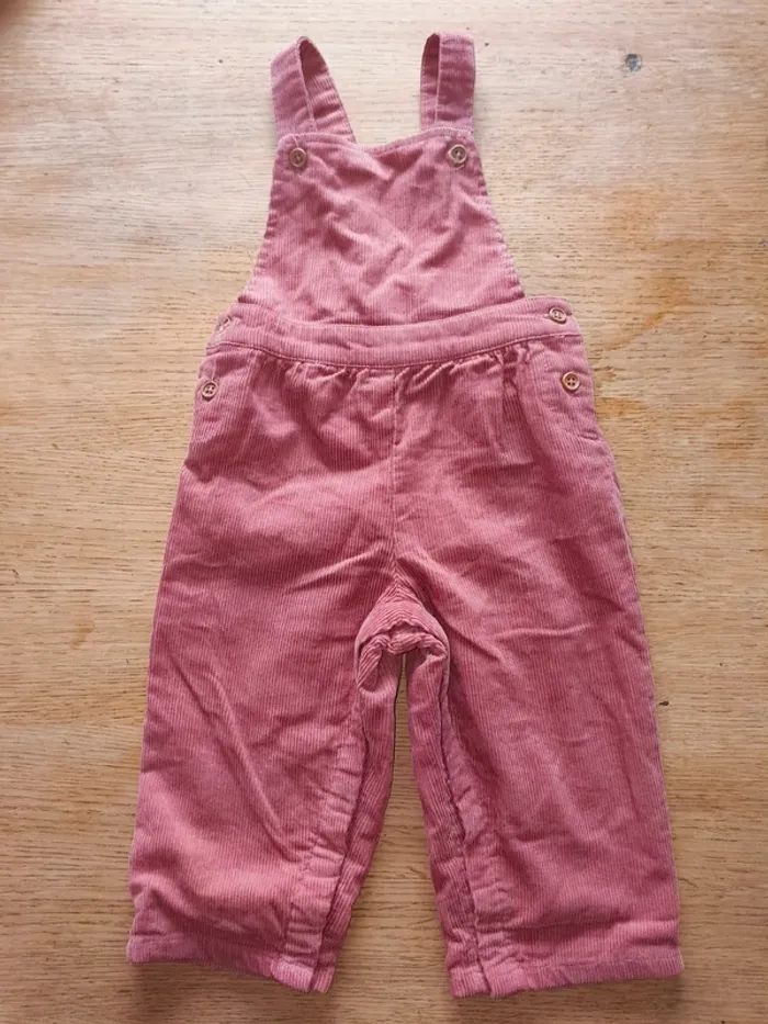 Salopette bout'chou 9 mois fille vieux rose velours excellent état