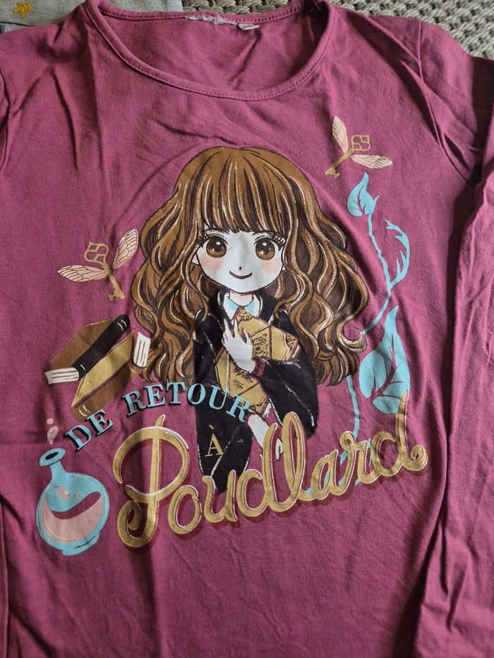 Lot de 2 t-shirts ML "Poudlard" et "Princess party" fille - 8 ans - photo numéro 3