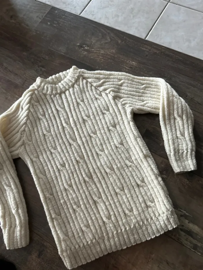 Pull crème laine - photo numéro 2