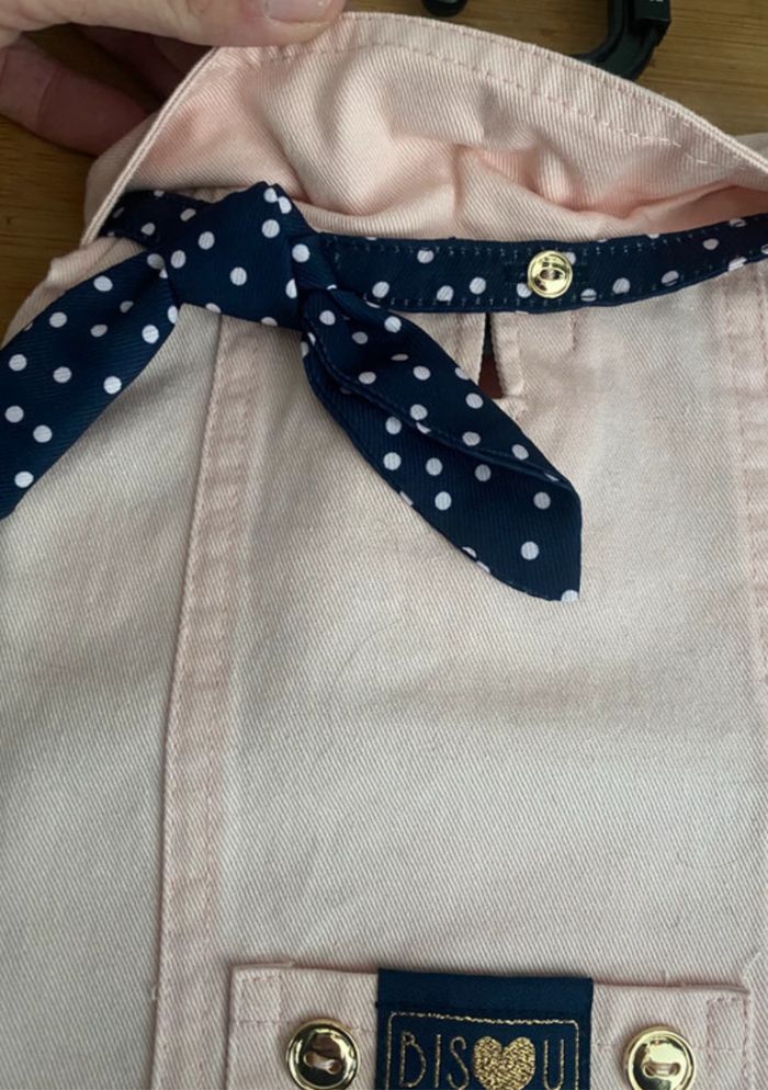 Veste jean rose et noeud a poids chien taille 32 - photo numéro 2