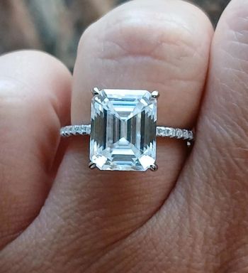 Bague argent diamant moissanite 5cts 