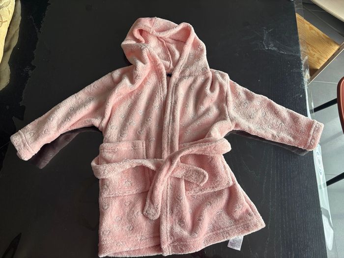 Robe de chambre coeur rose 2 ans