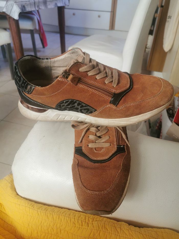 Sneakers croûte de cuir Kiarflex p 41 confort - photo numéro 4