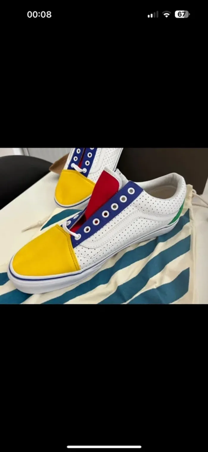 Baskets m vans old skool Customs en cuir neuves taille 46 – modèle unique - photo numéro 10