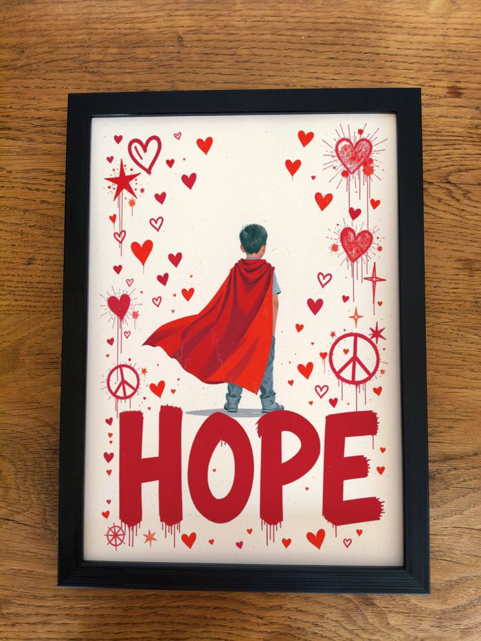Affiche A4 enfant super-héros rouge – déco inspirante chambre - photo numéro 3