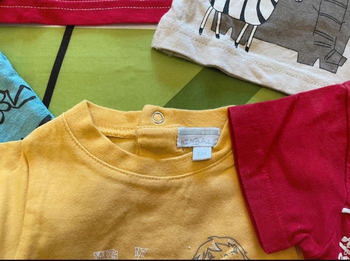 Lot 6 t shirt manches courtes 6 mois - photo numéro 2