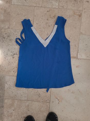 Top Morgan bleu strass T 38