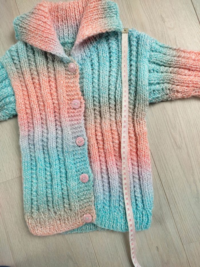 Gilet en laine fait main 3-4 ans - photo numéro 4