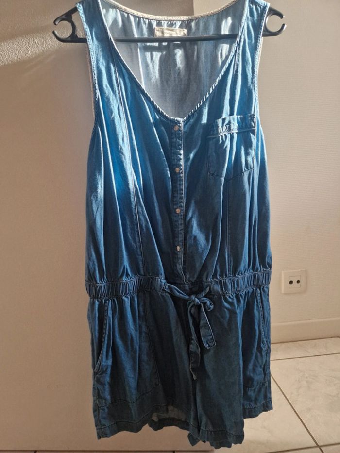 Combi-short bleu jean