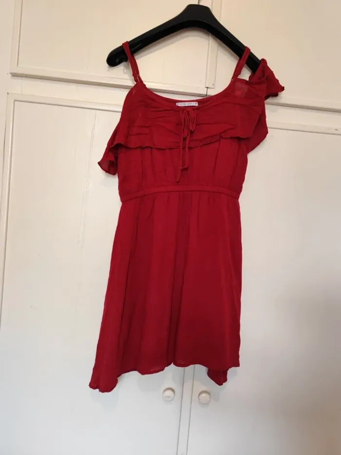 Robe bordeaux épaules dénudées L