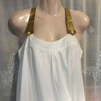 Robe blanche bretelles dorées Little Marcel