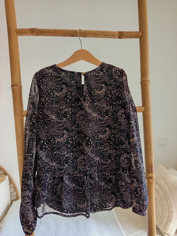 Blouse doublée noire à motifs 8 ans - photo numéro 4