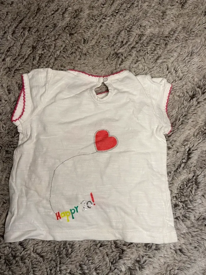 T-shirt manches courtes fille 9 mois - photo numéro 4