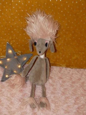 Doudou chien Jellycat gris rose 🐶tbe