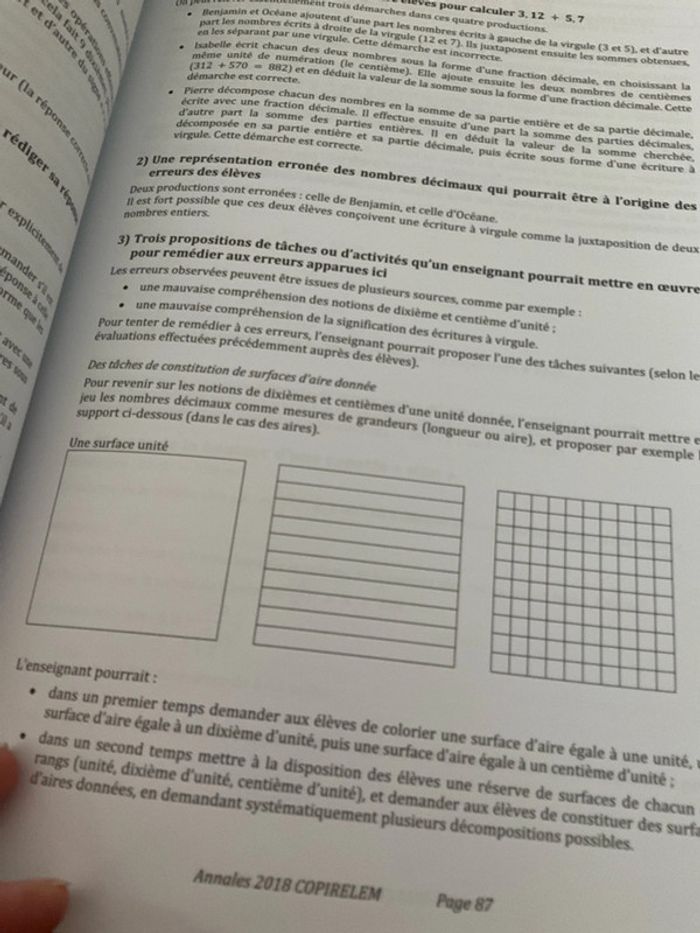 Annales CRPE mathématiques, sujet corrigé et éléments de formation - photo numéro 7