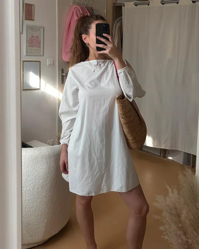 Robe de plage blanche manches ouvertes - photo numéro 3