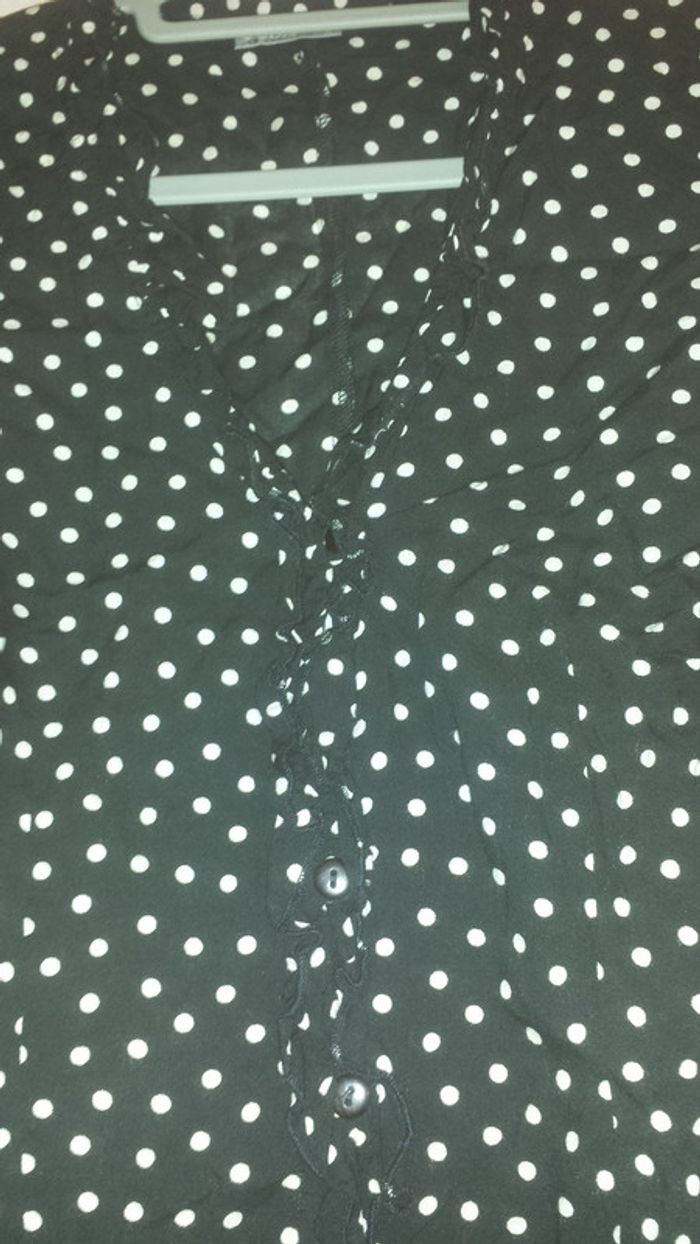 Chemisier noir à pois blancs, 38 - photo numéro 2