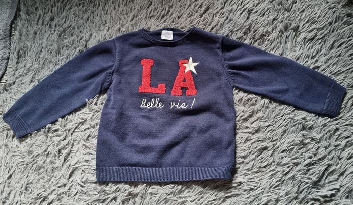 Sweat marine avec écriture 3ans mixte