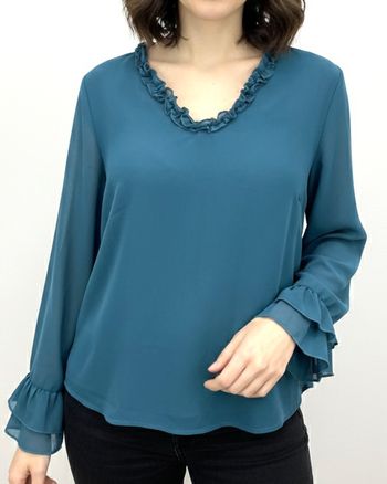Blouse femme taille S bleu canard