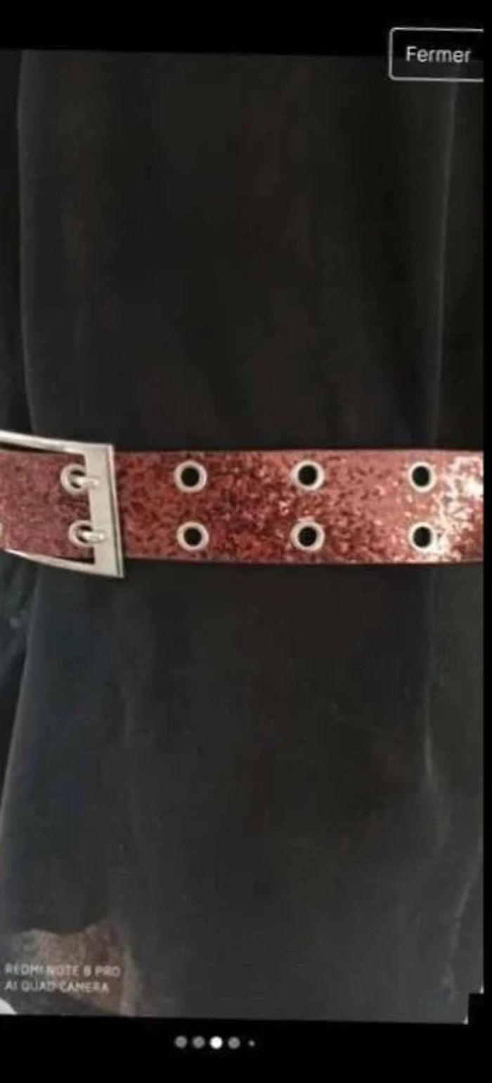 Ceinture marron brillante 105 cm - photo numéro 2