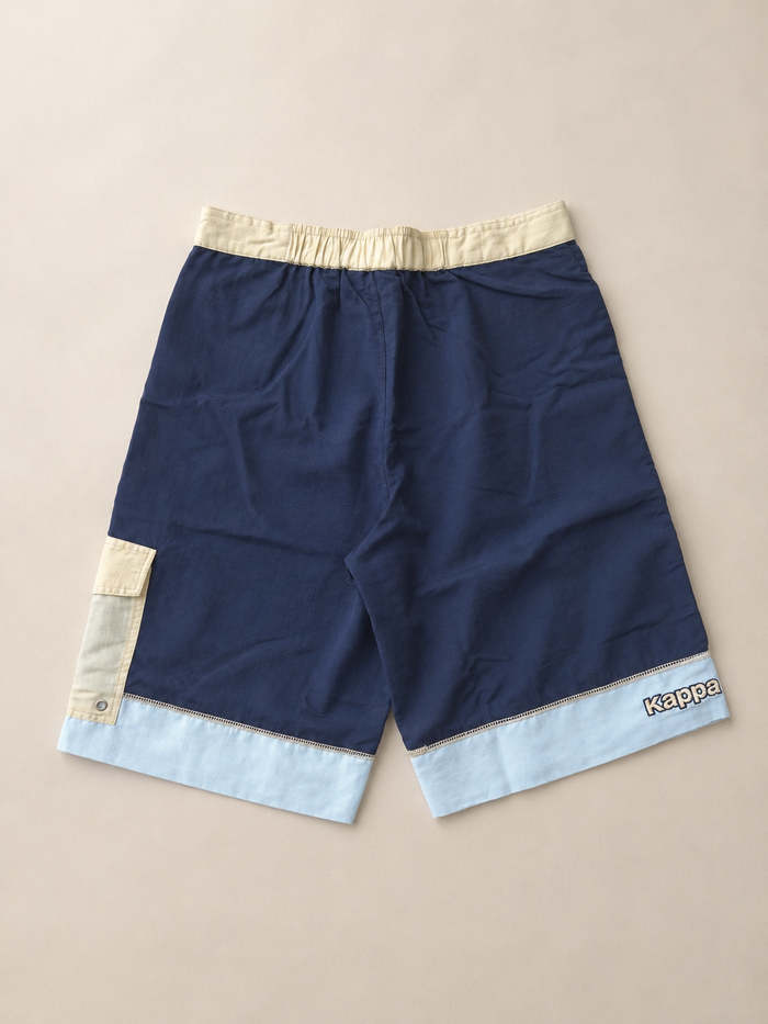 Short Kappa vintage bleu marine beige taille M - photo numéro 2