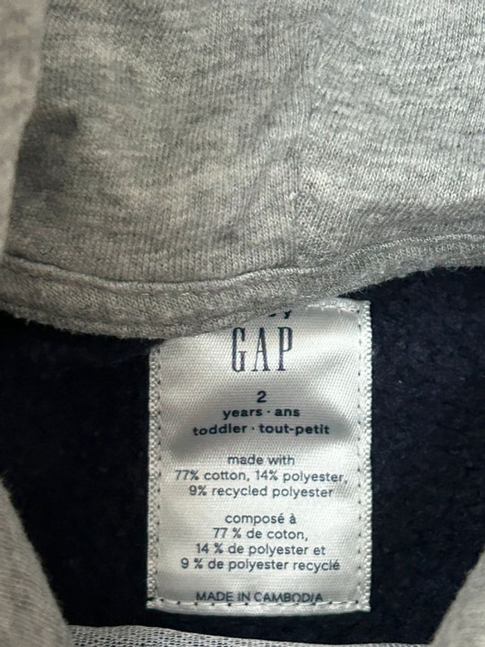 Sweat-shirt à capuche bleu marine - baby gap - taille 2 ans - photo numéro 3