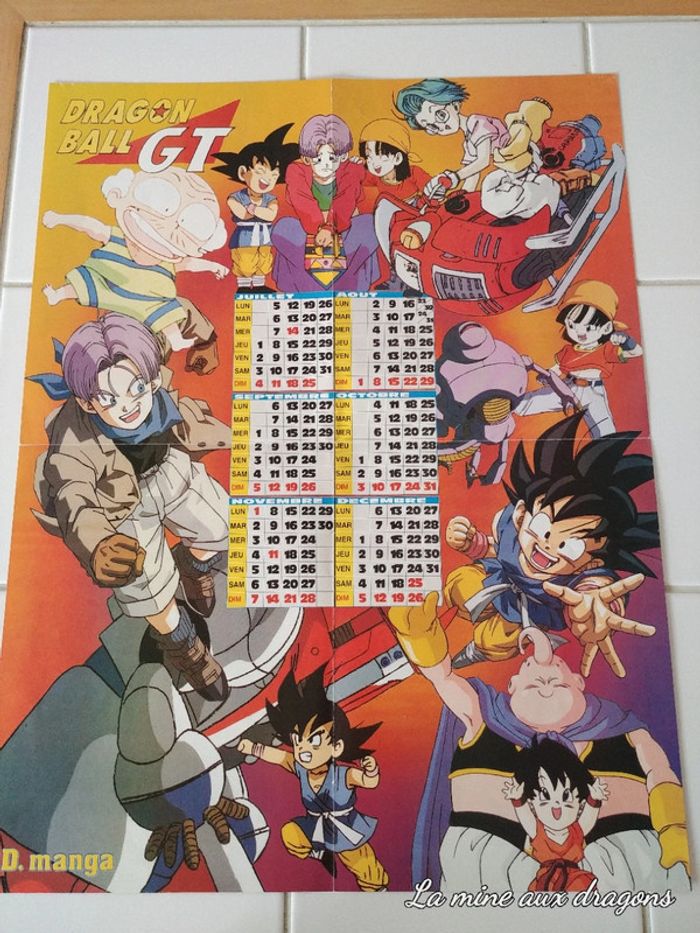 Grand Poster Calendrier 1999 Dragon Ball GT D mangas vintage rare - photo numéro 2