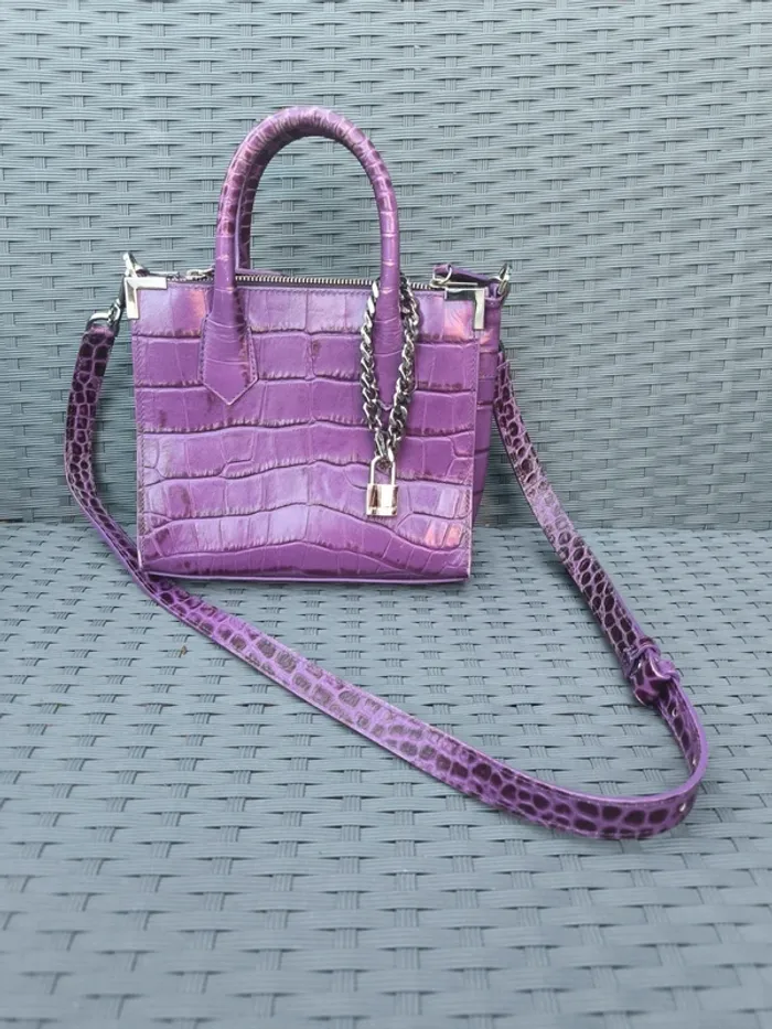 Sac a main avec bandoulière cuir ming The kooples violet