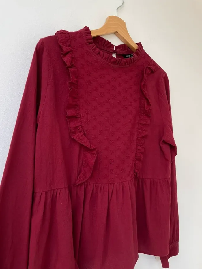 Blouse bordeaux L - photo numéro 2