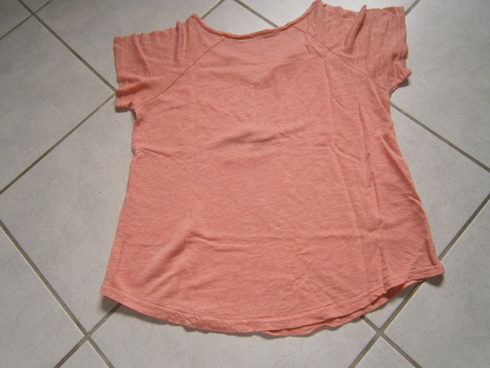 Tee-shirt MC en lin orange Taille 42 - photo numéro 6