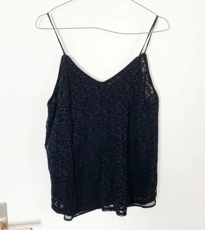 Débardeur/ caraco noir à dentelle - H&M