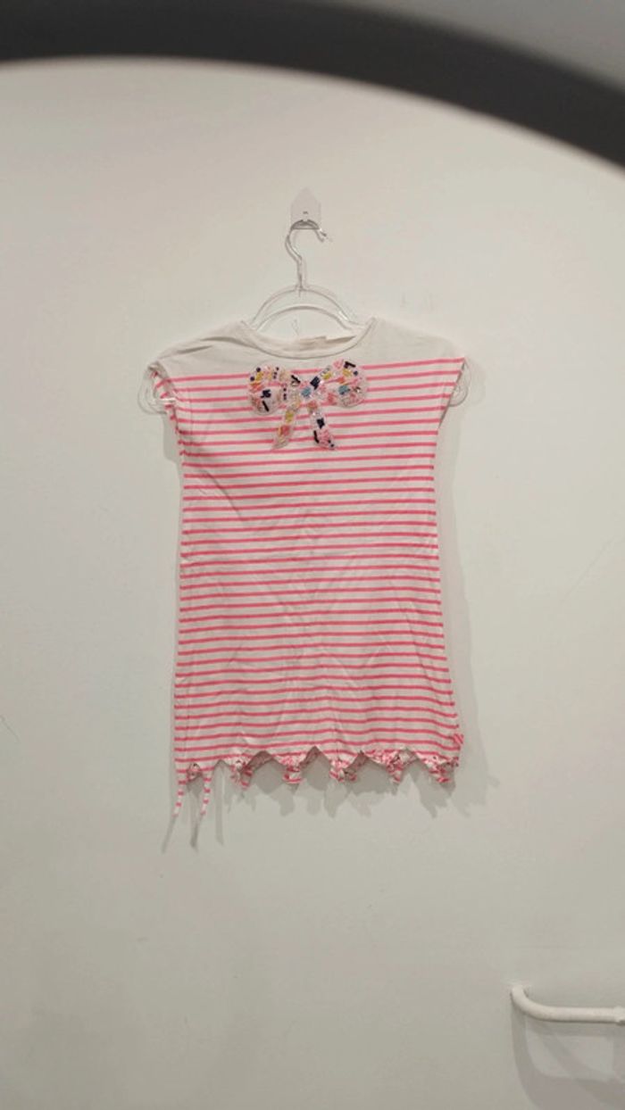Robe marinière rouge et noeuds - Taille 8 ans - Billie Blush - photo numéro 3