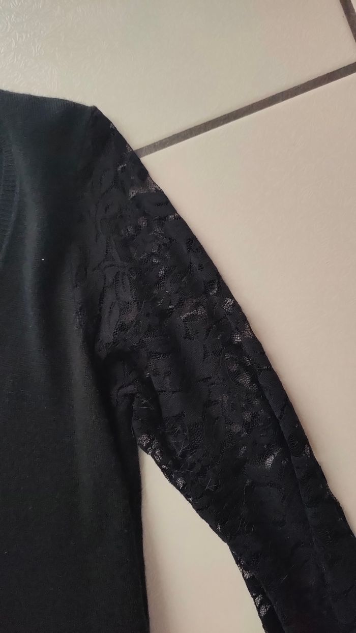 robe pull noire manche dentelle taille 36 La Redoute - photo numéro 3