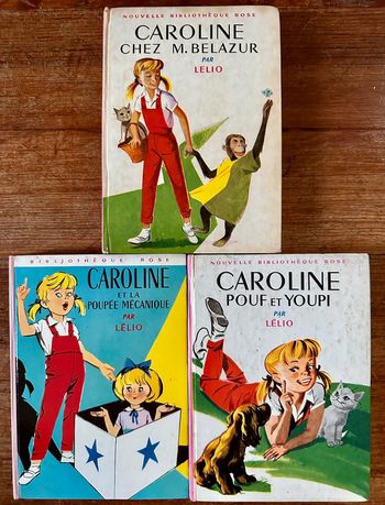 Lot de 3 livres Caroline anciens bibliothèque rose Pierre Probst vintage