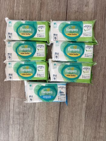 Lot de 7 pack de 46 lingettes bébé harmonie new baby neuf 