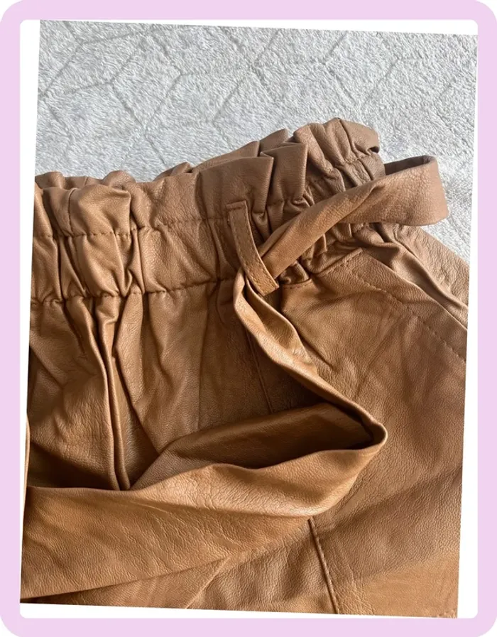 Short Imitation Cuir Marron – Sens Uniq – Taille M 🟤 - photo numéro 3