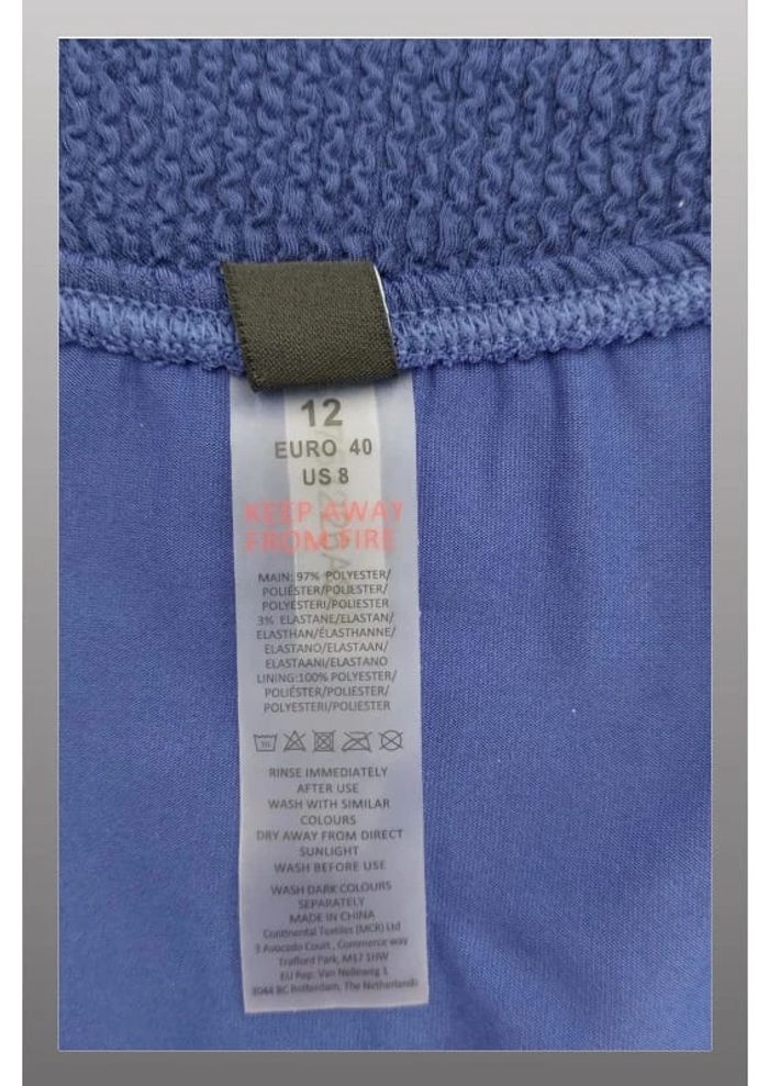 Bas de maillot de bain bleu gaufré avec anneaux dorés - Taille 38/40 South beach - photo numéro 4