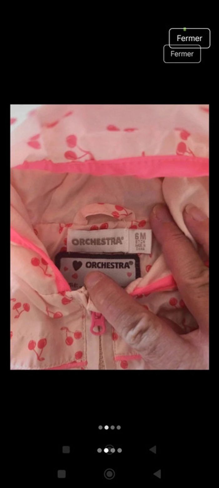 Imperméable/coupe vent orchestra 6 mois , en parfait etat - photo numéro 2