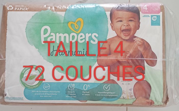 COUCHES PAMPERS HARMONIE TAILLE 4