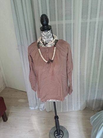 Haut marron coton T 12ans