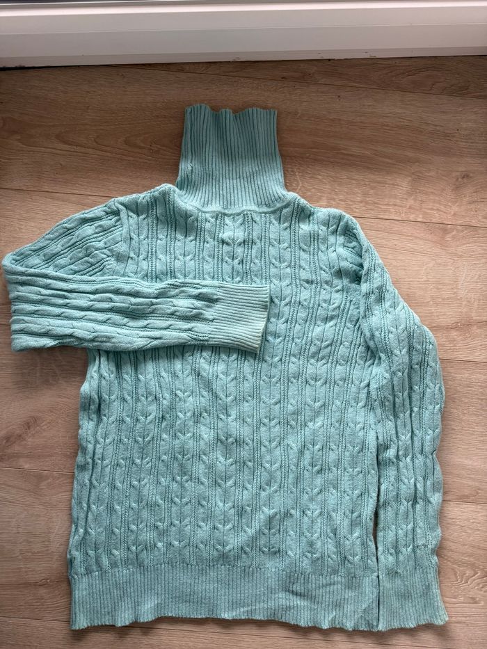 Pull Col Roulé Torsadé St John's Bay – Bleu Pastel – Taille XL - photo numéro 3