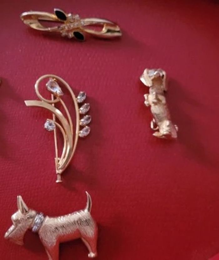 lot de 4 broches plaqué or