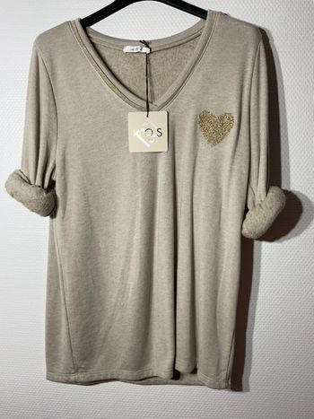 Pull molletonné « coeur » femme taille unique (36-40)- nos- neuf avec étiquette