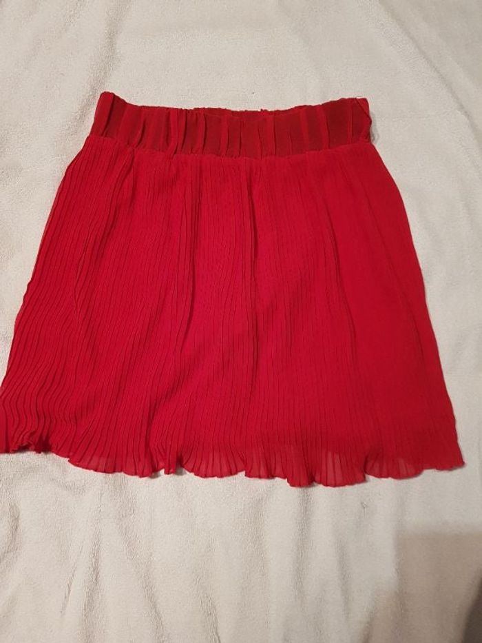 Jupe courte plissé rouge Mim