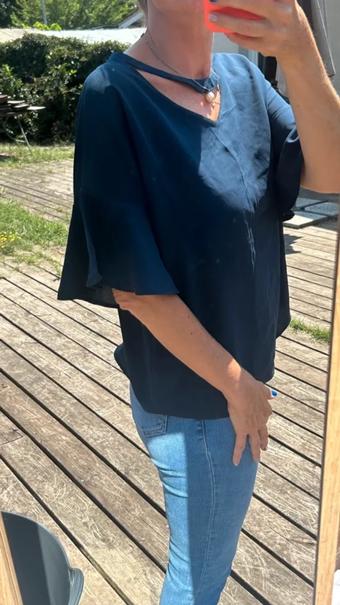 Blouse Molly Bracken Bleu Marine - photo numéro 3