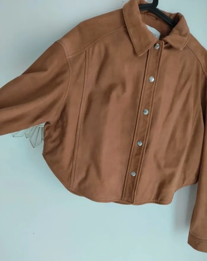 Veste en cuir Camel - photo numéro 3